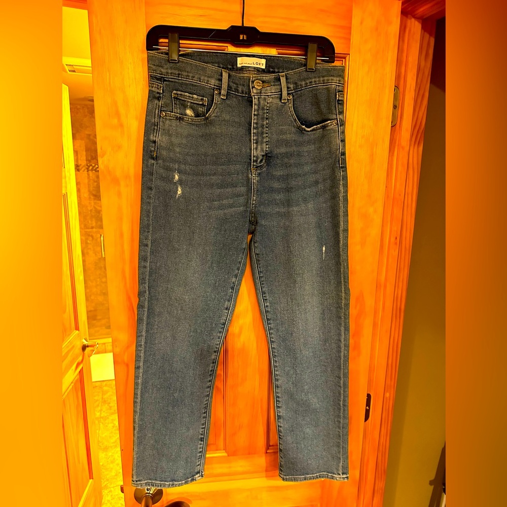 Loft High Waist Straight Jeans